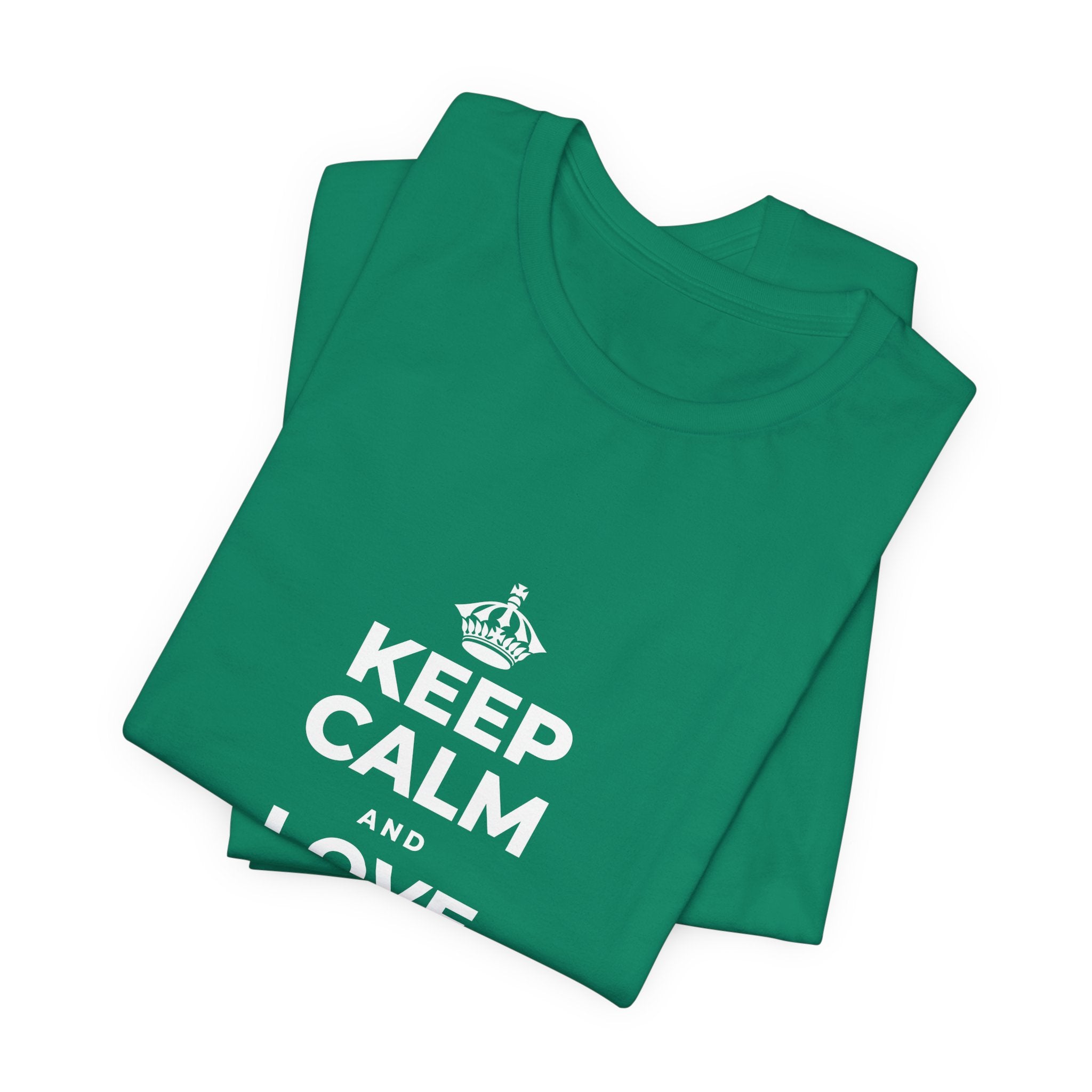 KEEP CALM AND LOVE WITHOUT POSSESSION T-Shirt (White–Asphalt)