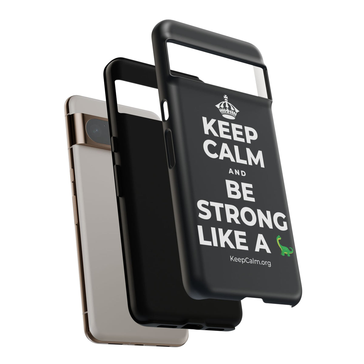 KEEP CALM AND BE STRONG LIKE A 🦕 Phone Case (Dark)