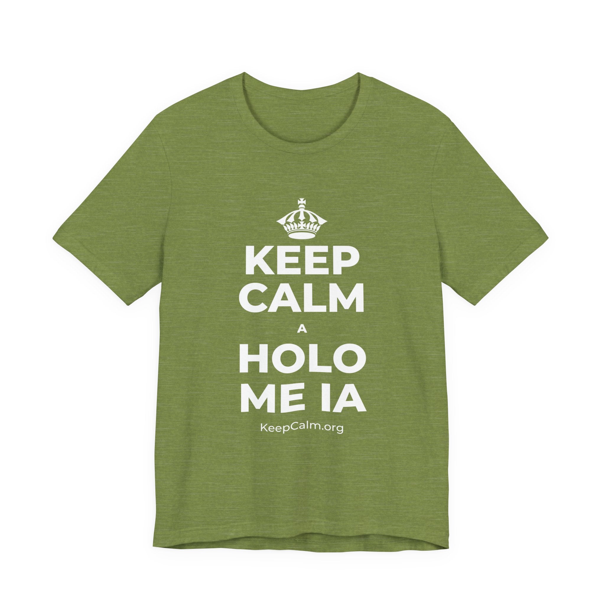 KEEP CALM A HOLO ME IA T-Shirt (Baby Blue–Silver)