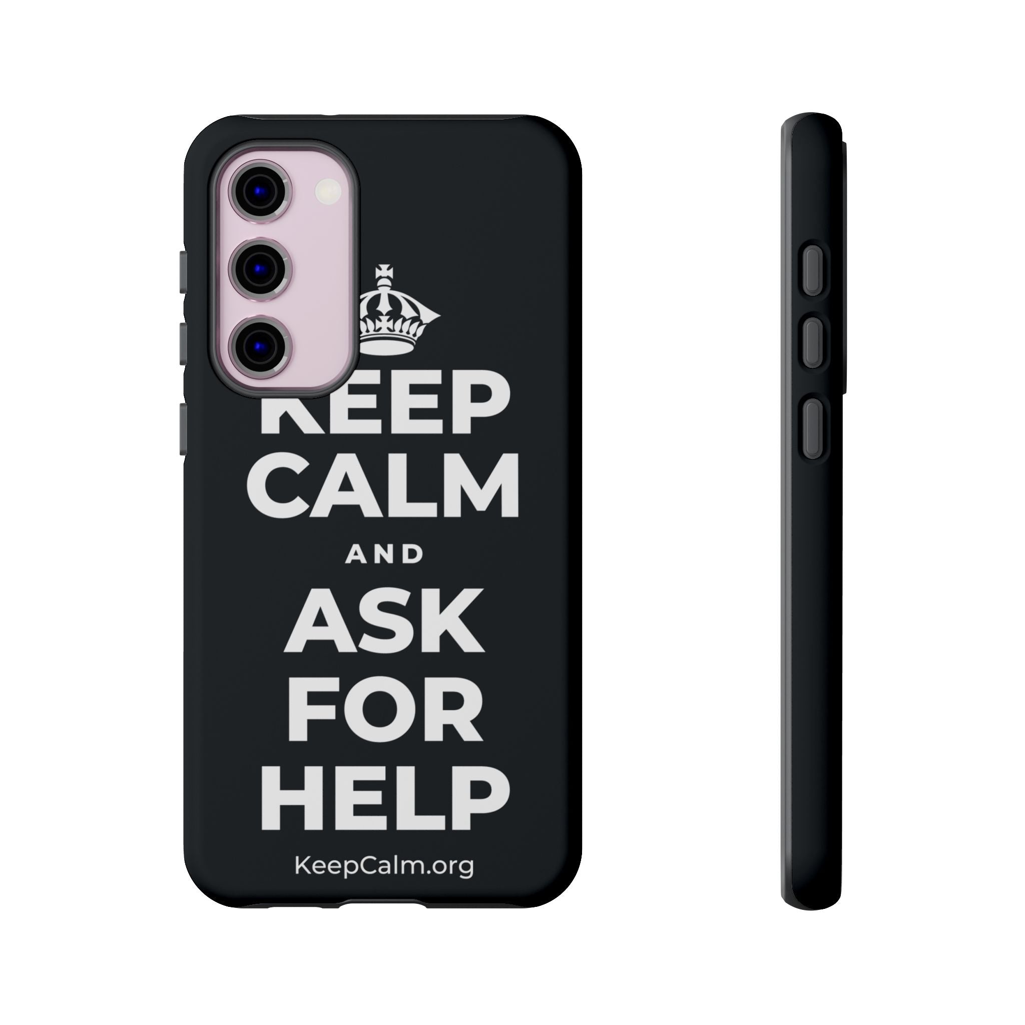 KEEP CALM AND ASK FOR HELP Phone Case (Dark)