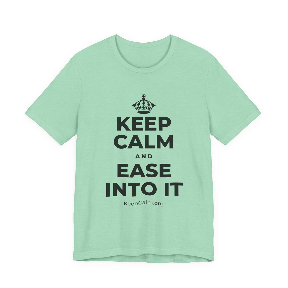 KEEP CALM AND EASE INTO IT T-Shirt (Baby Blue–Silver)