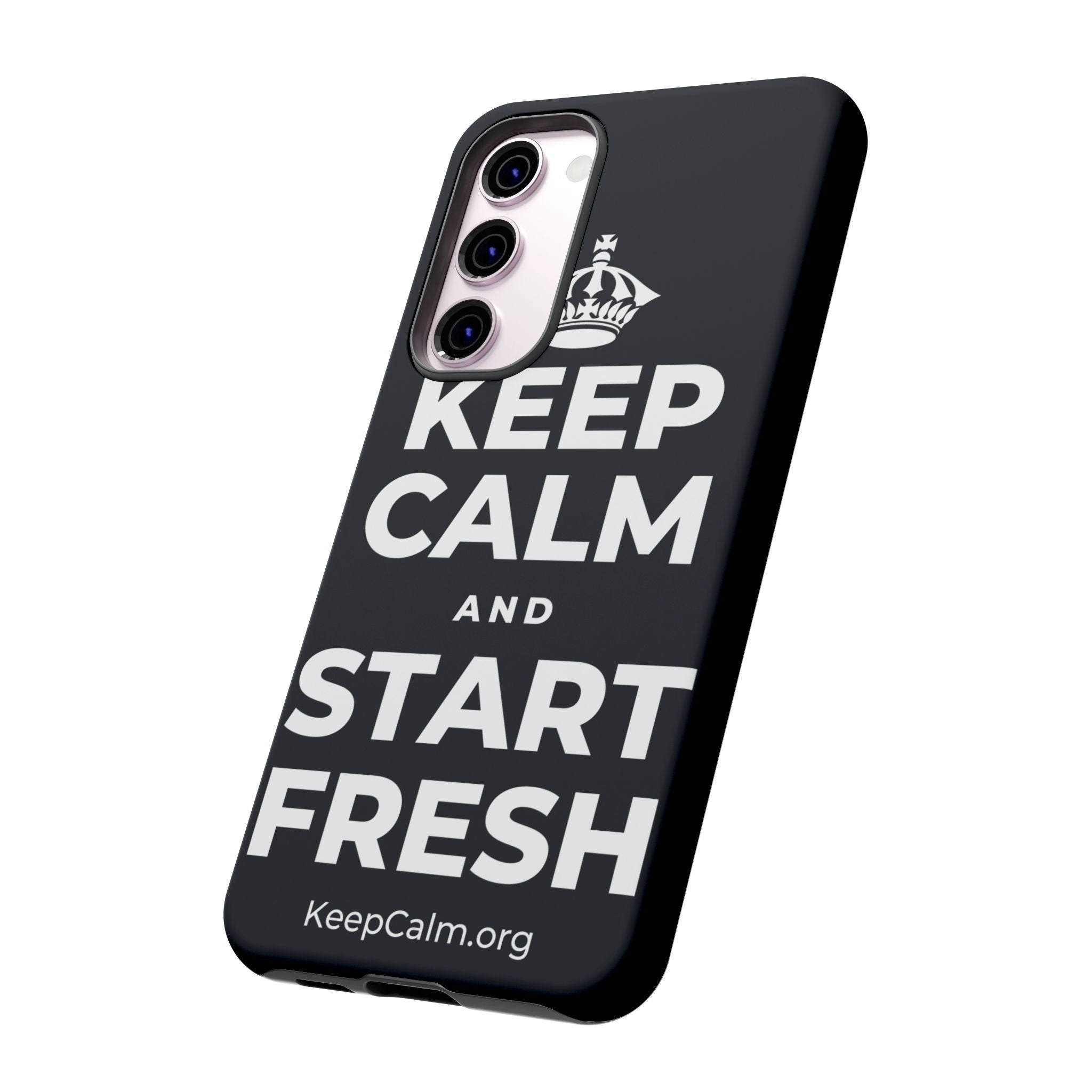 KEEP CALM AND START FRESH Phone Case (Dark)