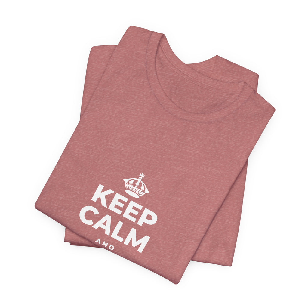 KEEP CALM AND CHASE THE MOONLIGHT T-Shirt (Soft Cream–Heather Mauve)