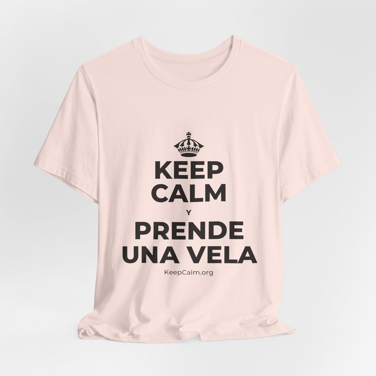 KEEP CALM Y PRENDE UNA VELA T-Shirt (Soft Cream–Heather Mauve)