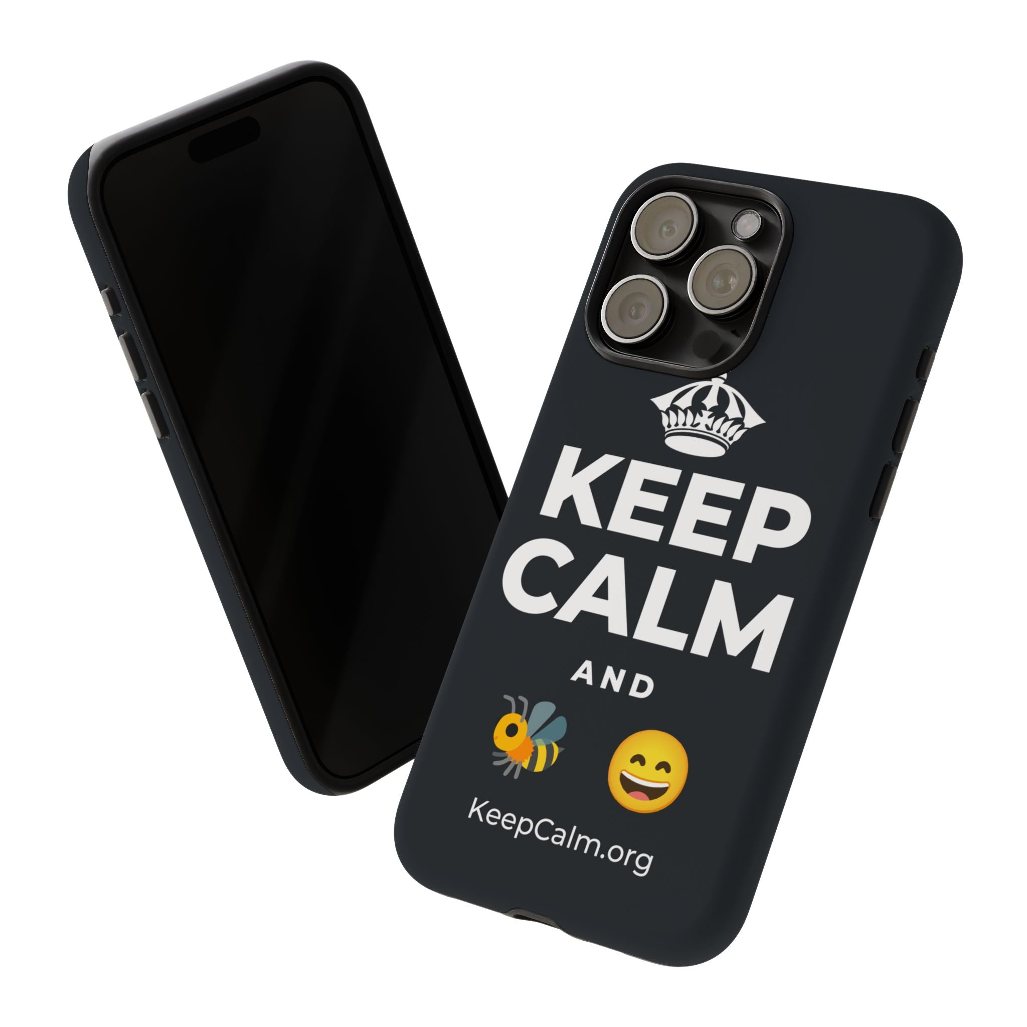 KEEP CALM AND 🐝 😄 Phone Case (Dark)