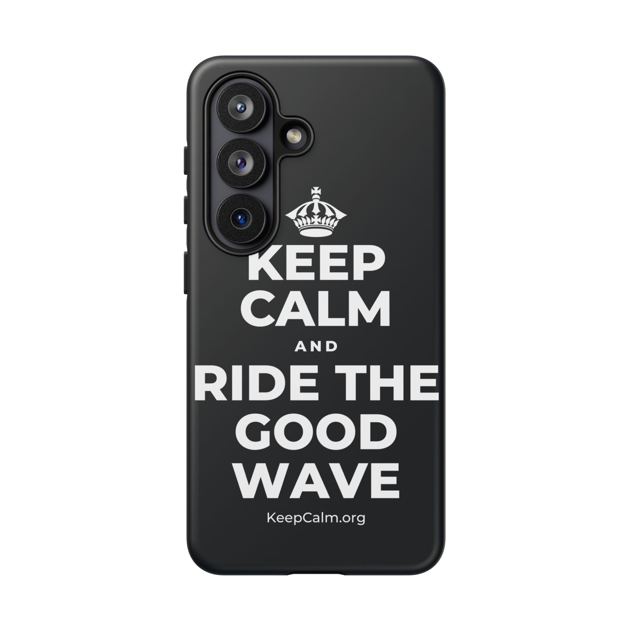 KEEP CALM AND RIDE THE GOOD WAVE Phone Case (Dark)