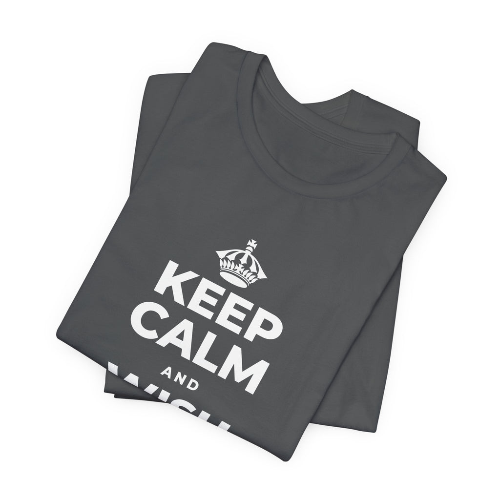 KEEP CALM AND WISH UPON A ⭐ T-Shirt (White–Asphalt)
