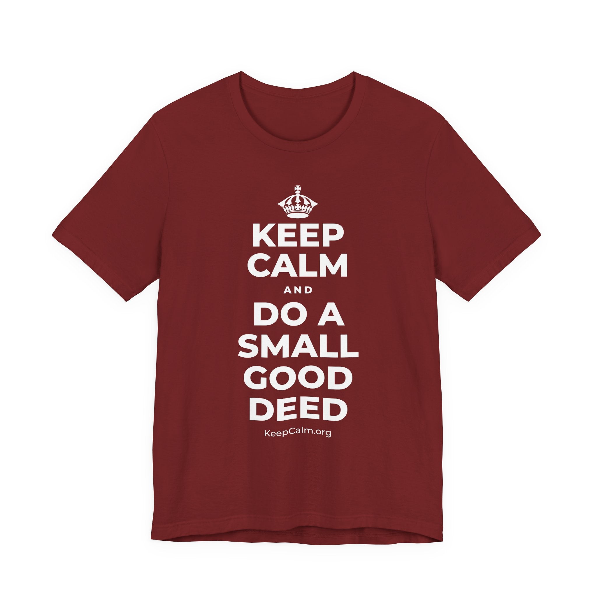 KEEP CALM AND DO A SMALL GOOD DEED T-Shirt (Baby Blue–Silver)