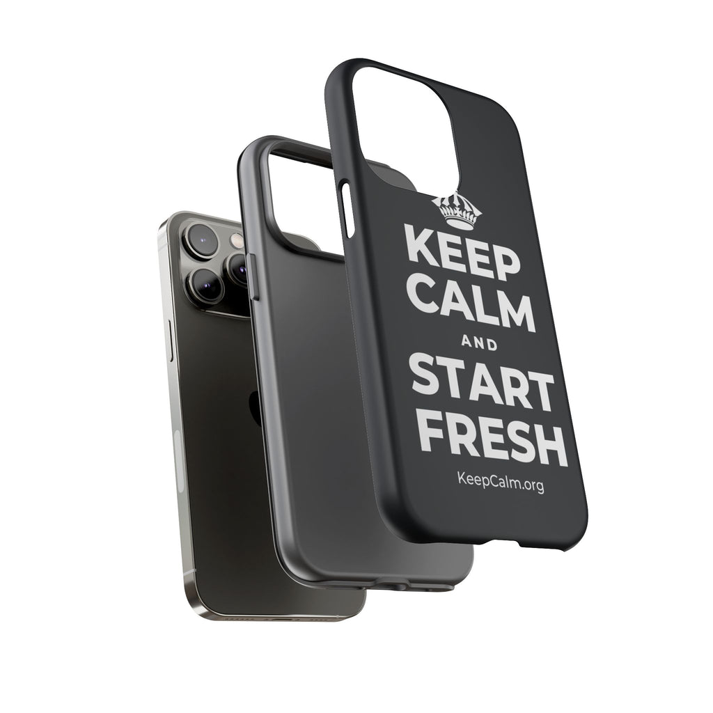 KEEP CALM AND START FRESH Phone Case (Dark)