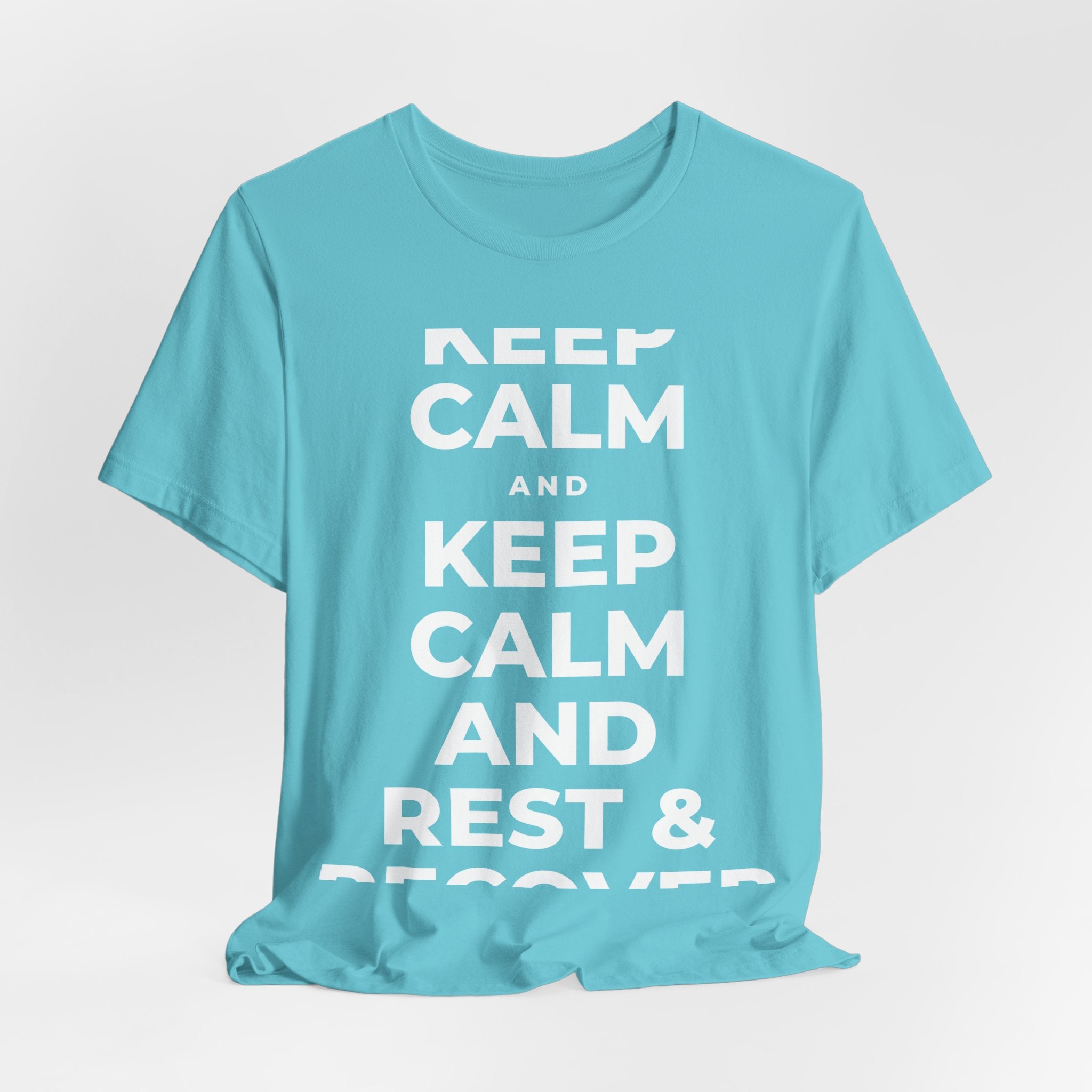 KEEP CALM AND REST & RECOVER T-Shirt (Soft Cream–Heather Mauve)