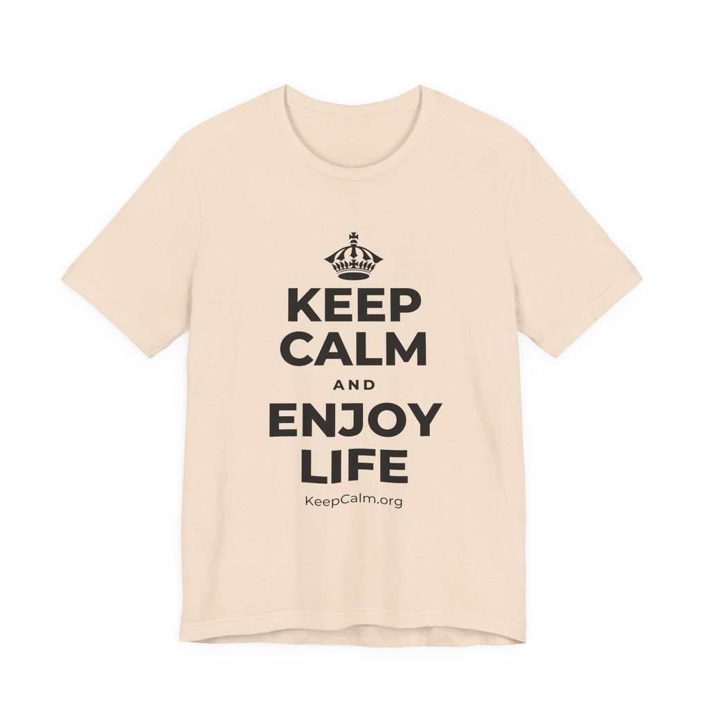 KEEP CALM AND ENJOY LIFE T-Shirt (Soft Cream–Heather Mauve)