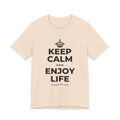 KEEP CALM AND ENJOY LIFE T-Shirt (Soft Cream–Heather Mauve)