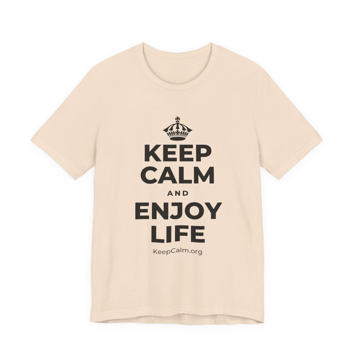 KEEP CALM AND ENJOY LIFE T-Shirt (Soft Cream–Heather Mauve)