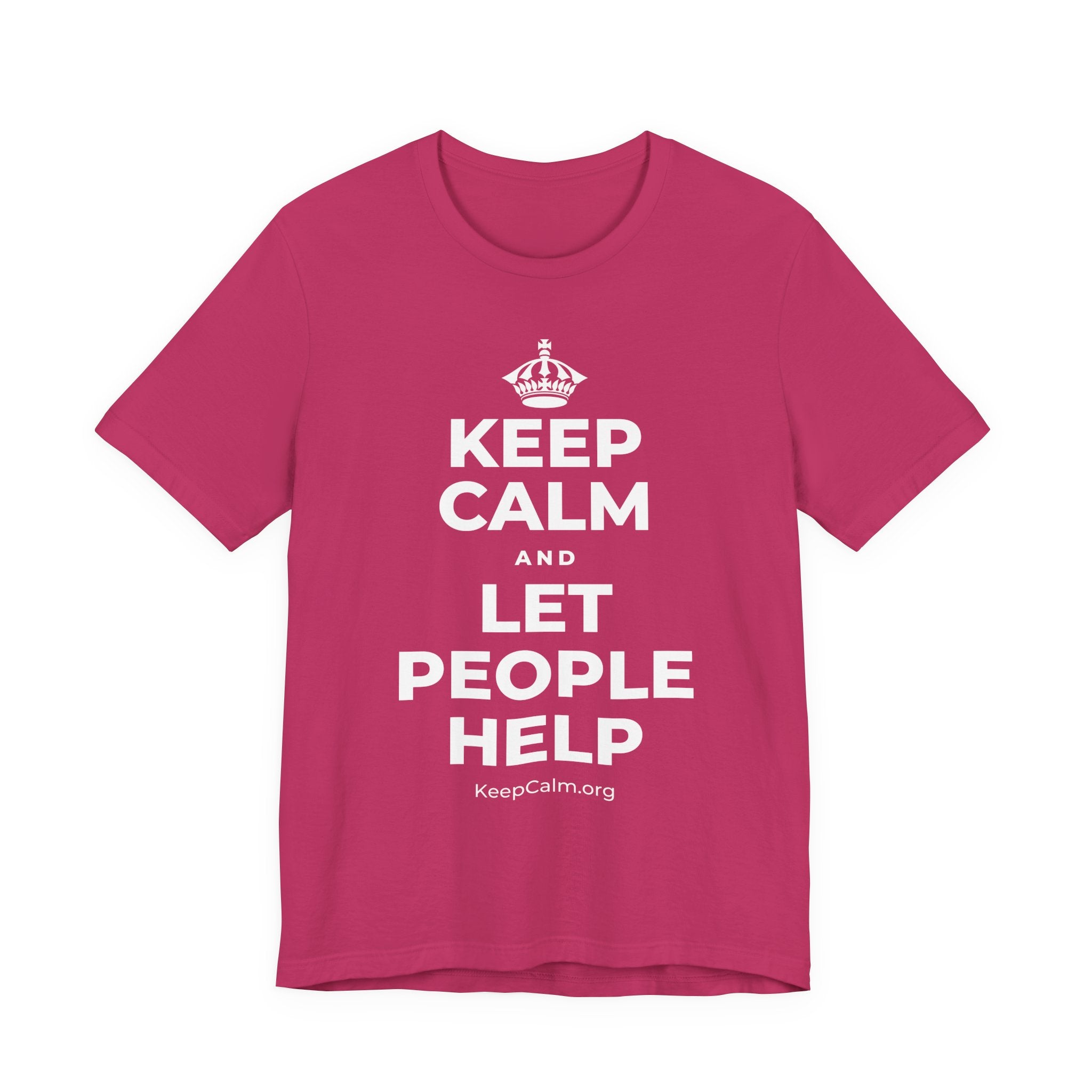 KEEP CALM AND LET PEOPLE HELP T-Shirt (Baby Blue–Silver)