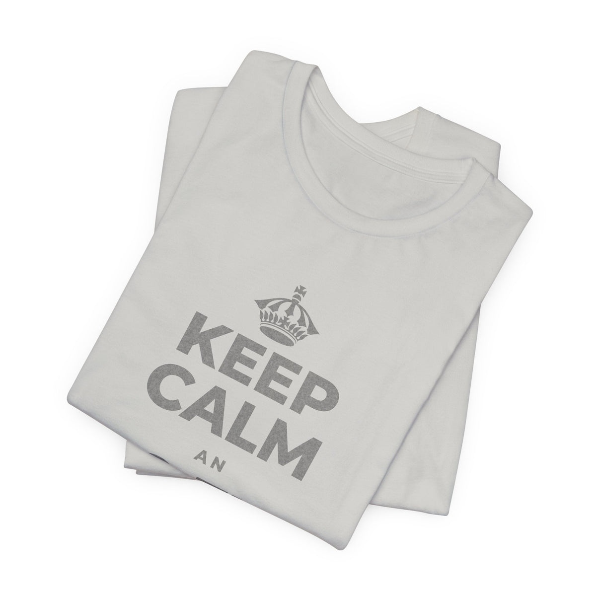 KEEP CALM AN DO THE HARD TIN T-Shirt (Baby Blue–Silver)