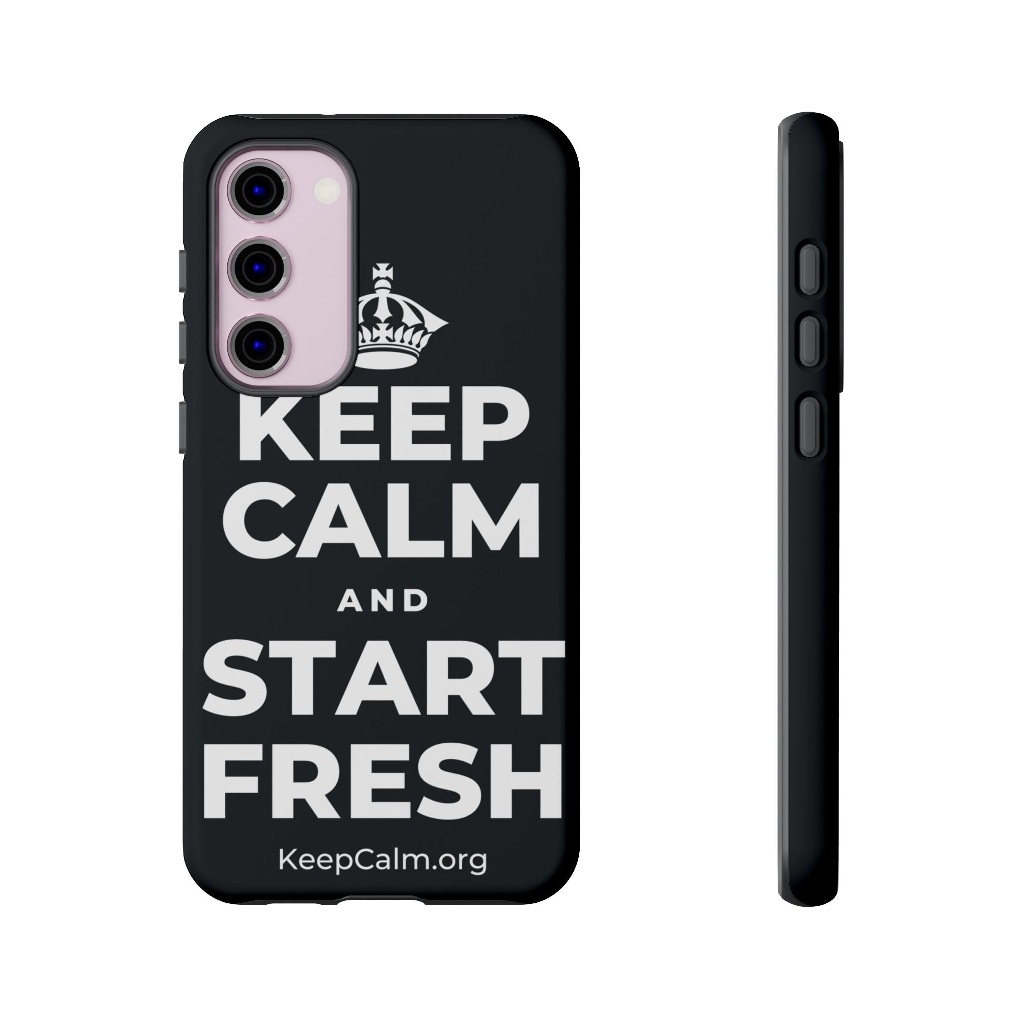 KEEP CALM AND START FRESH Phone Case (Dark)