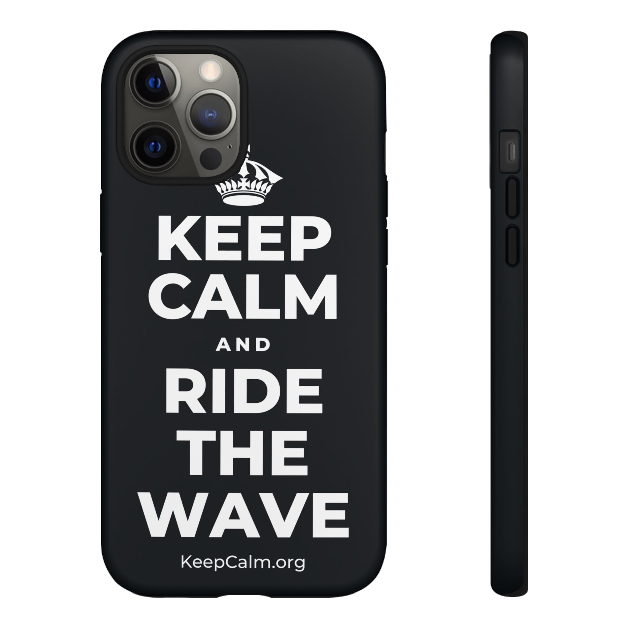 KEEP CALM AND RIDE THE WAVE Phone Case (Dark)