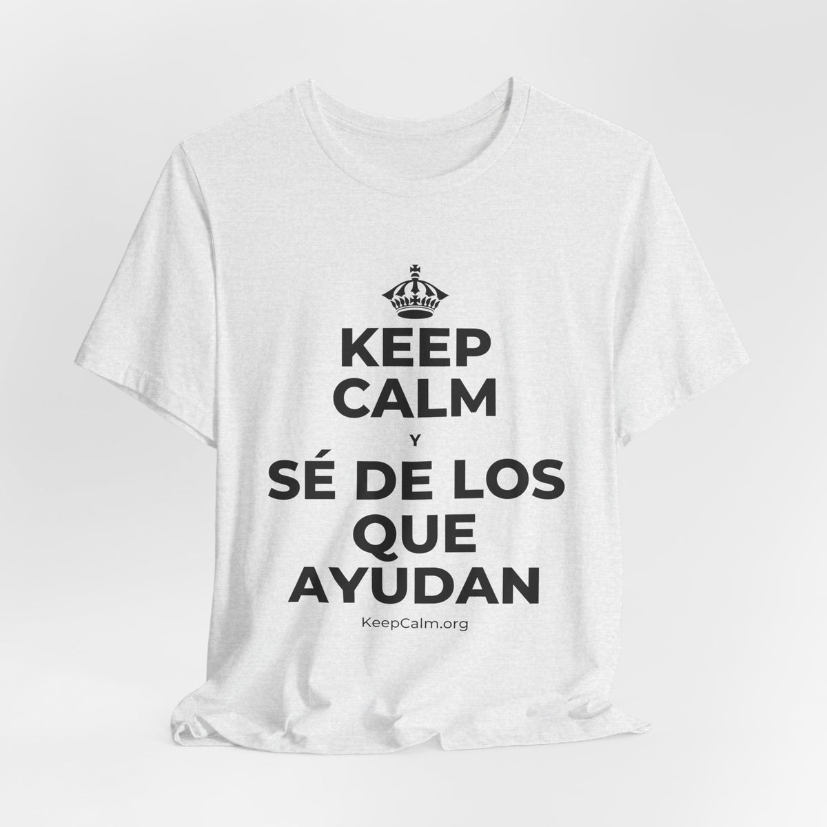 KEEP CALM Y SÉ DE LOS QUE AYUDAN T-Shirt (Soft Cream–Heather Mauve)