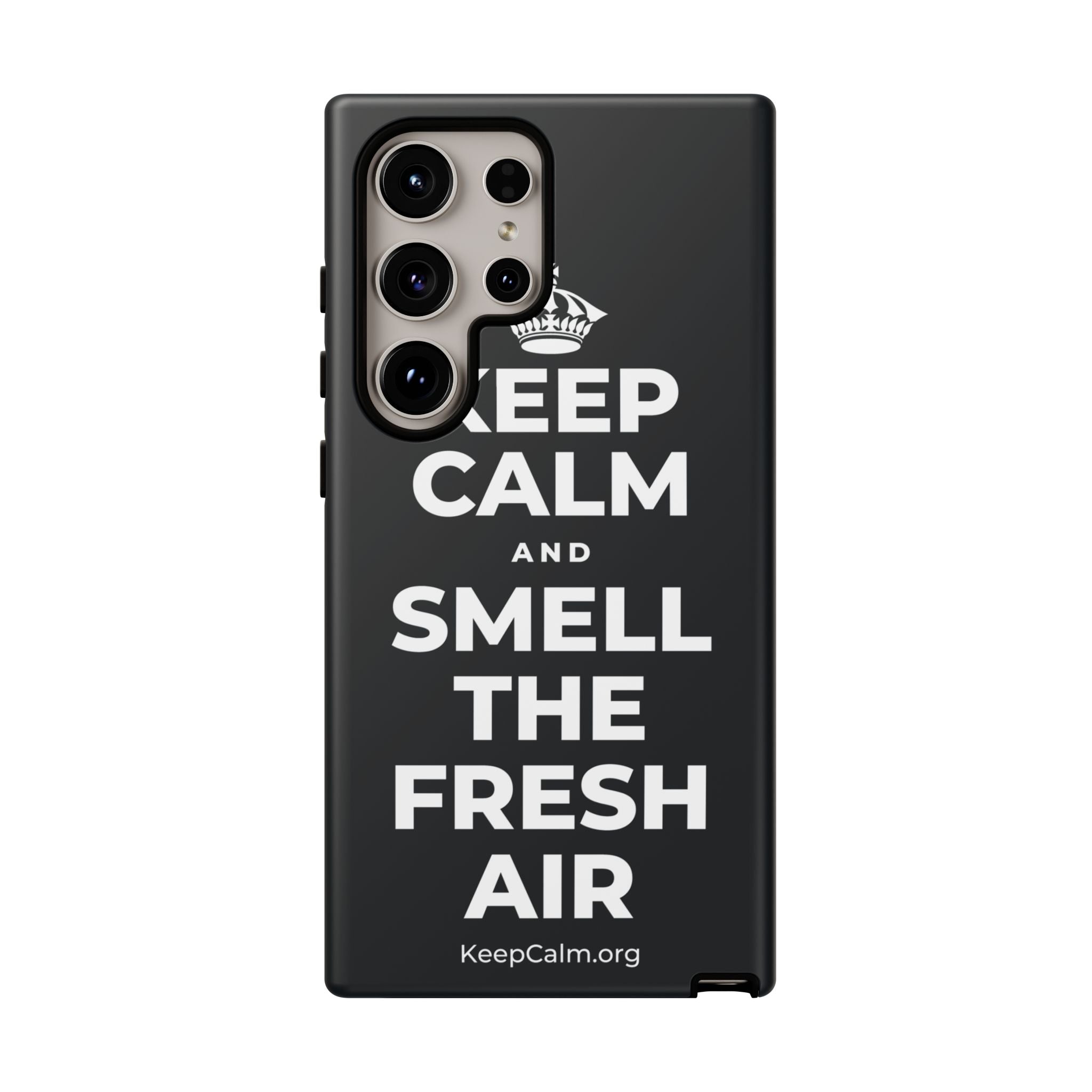 KEEP CALM AND SMELL THE FRESH AIR Phone Case (Dark)