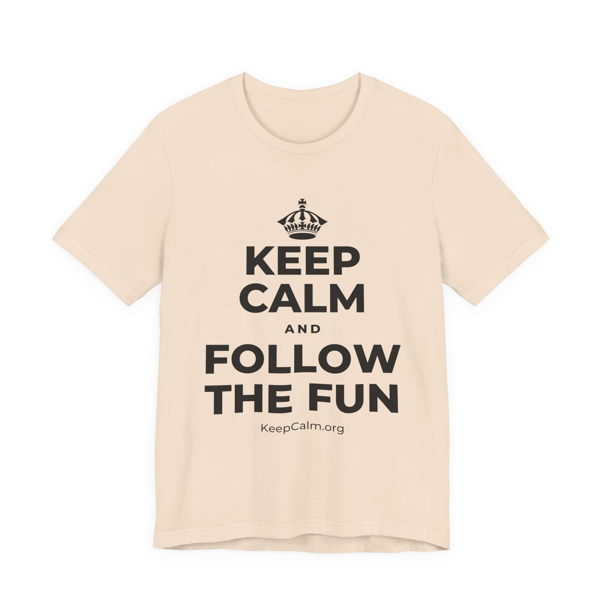 KEEP CALM AND FOLLOW THE FUN T-Shirt (Soft Cream–Heather Mauve)