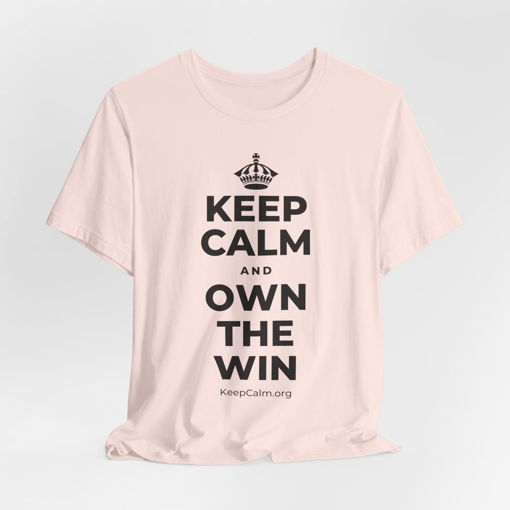 KEEP CALM AND OWN THE WIN T-Shirt (Soft Cream–Heather Mauve)