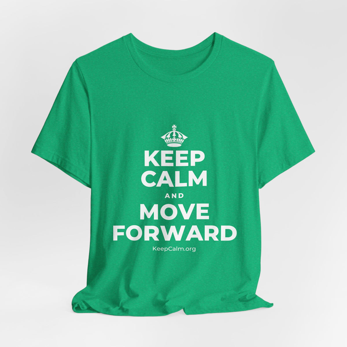 KEEP CALM AND MOVE FORWARD T-Shirt (Baby Blue–Silver)
