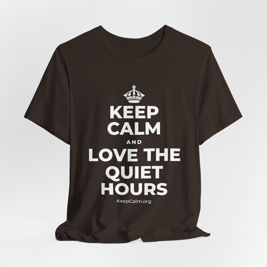 KEEP CALM AND LOVE THE QUIET HOURS T-Shirt (Soft Cream–Heather Mauve)
