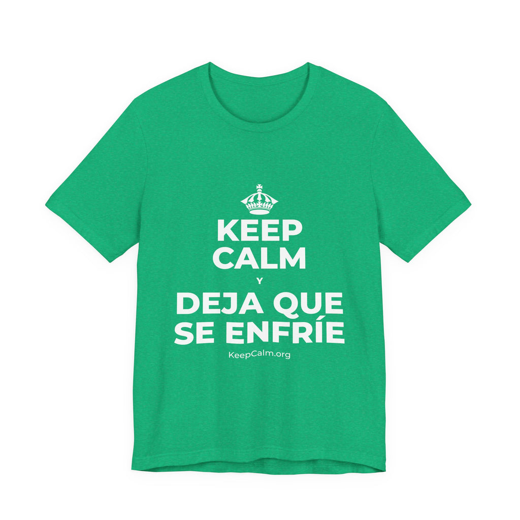 KEEP CALM Y DEJA QUE SE ENFRÍE T-Shirt (Baby Blue–Silver)