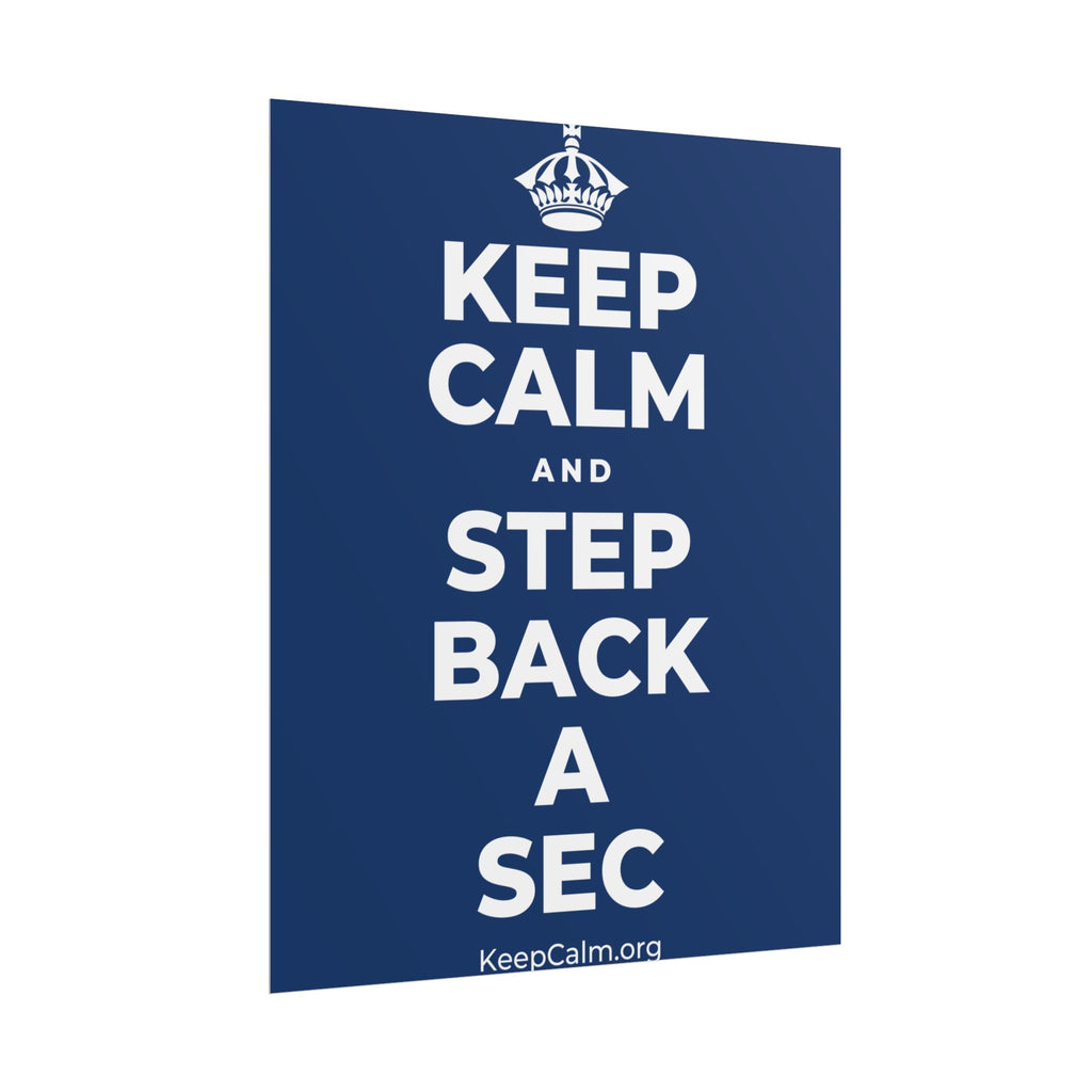 KEEP CALM AND STEP BACK A SEC Poster