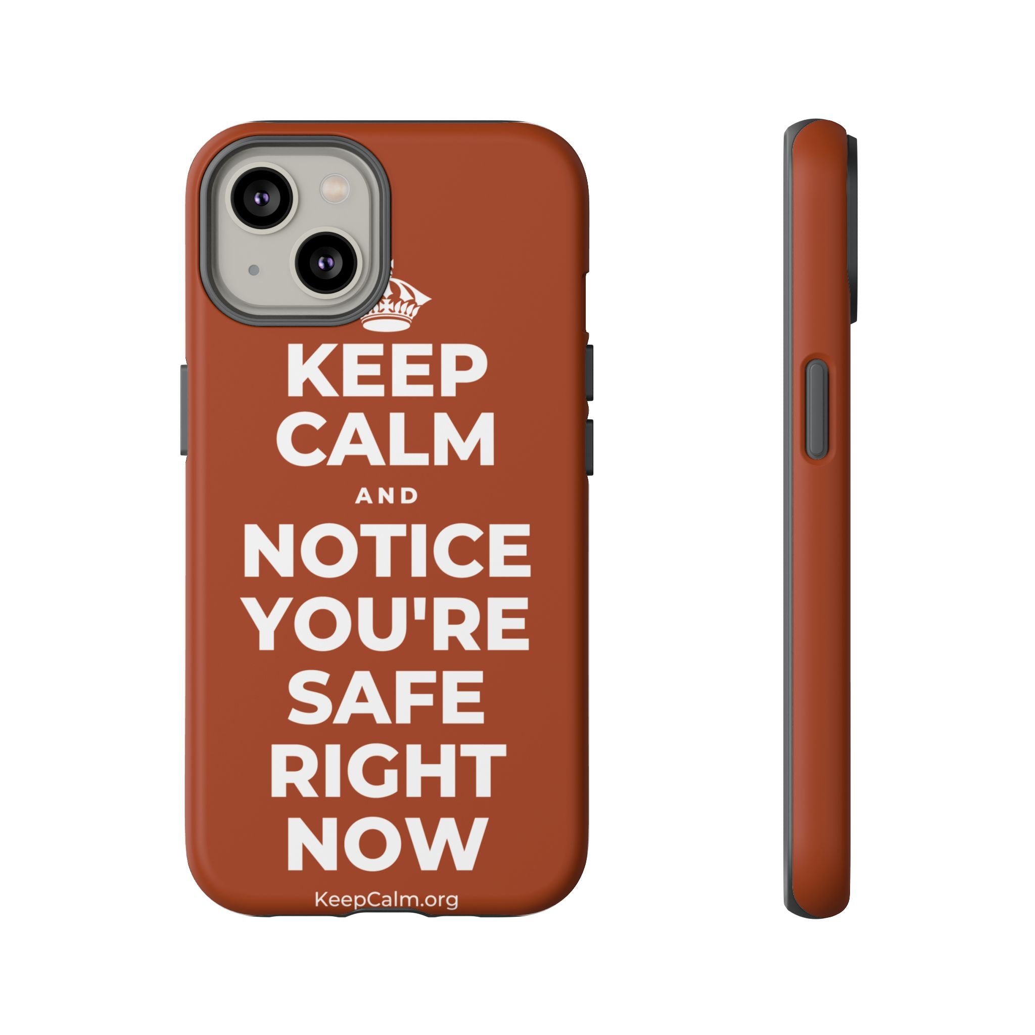 KEEP CALM AND NOTICE YOU'RE SAFE RIGHT NOW Phone Case