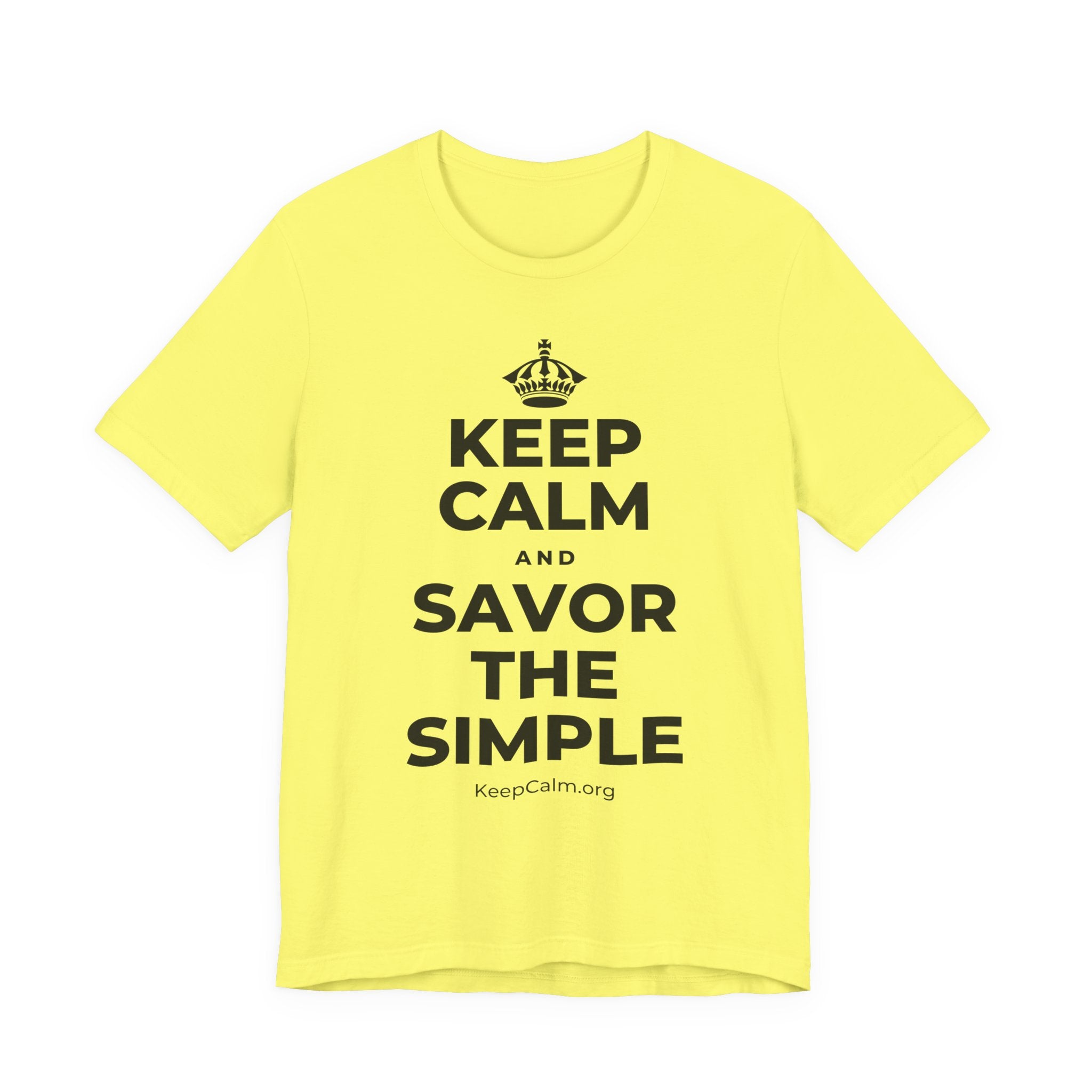 KEEP CALM AND SAVOR THE SIMPLE T-Shirt (Soft Cream–Heather Mauve)