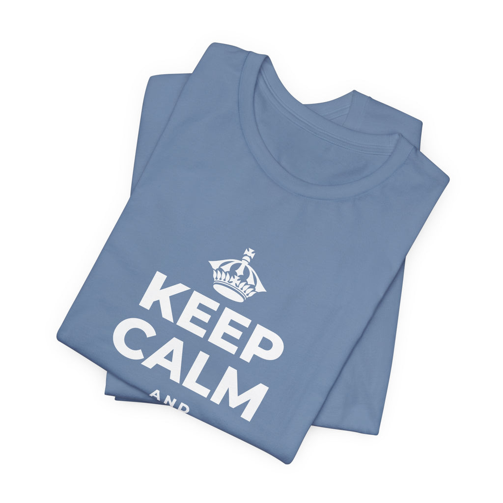 KEEP CALM AND ENJOY THE RIDE T-Shirt (Soft Cream–Heather Mauve)