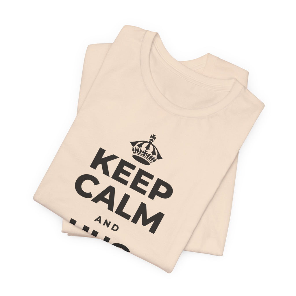 KEEP CALM AND HUG YOUR DOG T-Shirt (Soft Cream–Heather Mauve)