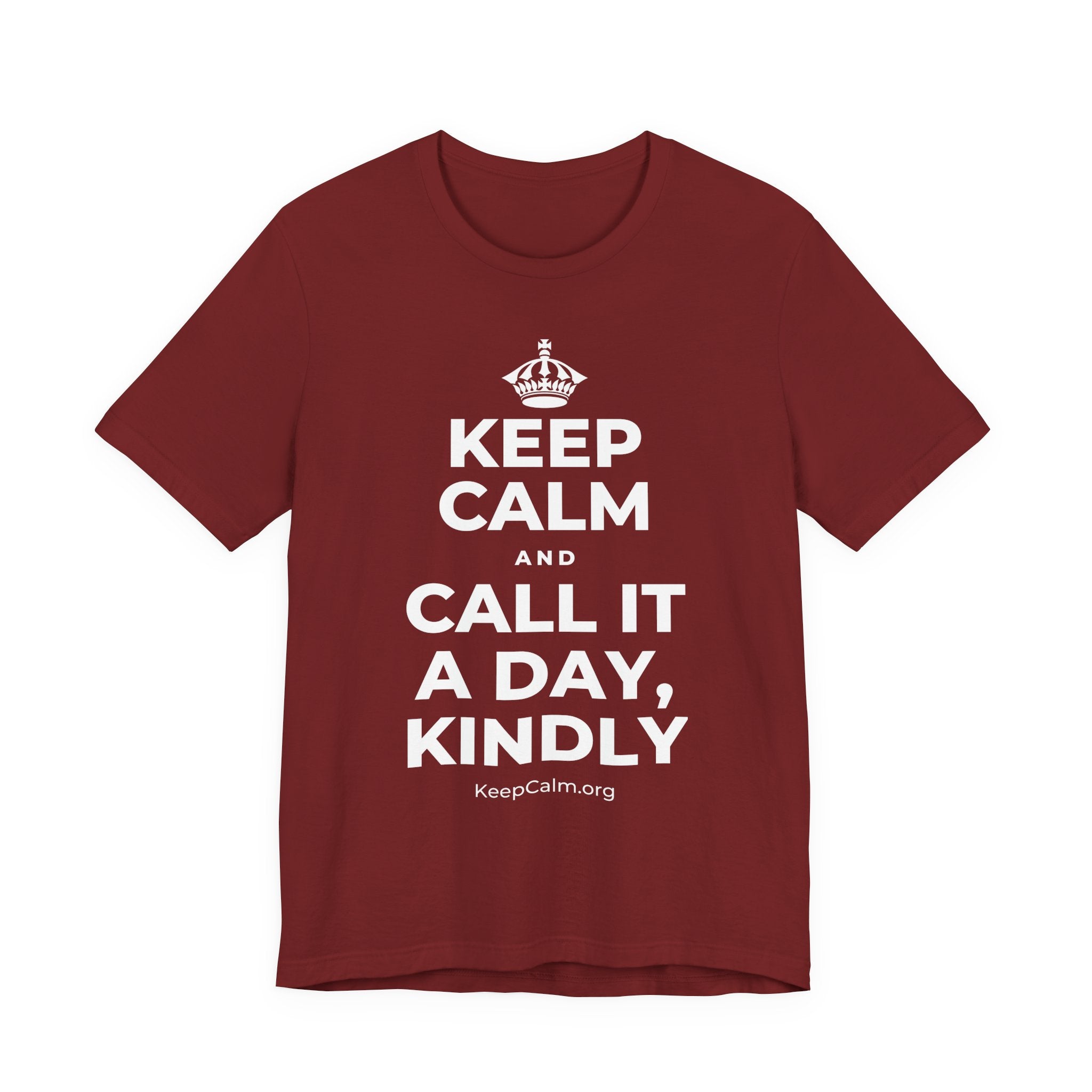KEEP CALM AND CALL IT A DAY, KINDLY T-Shirt (Baby Blue–Silver)