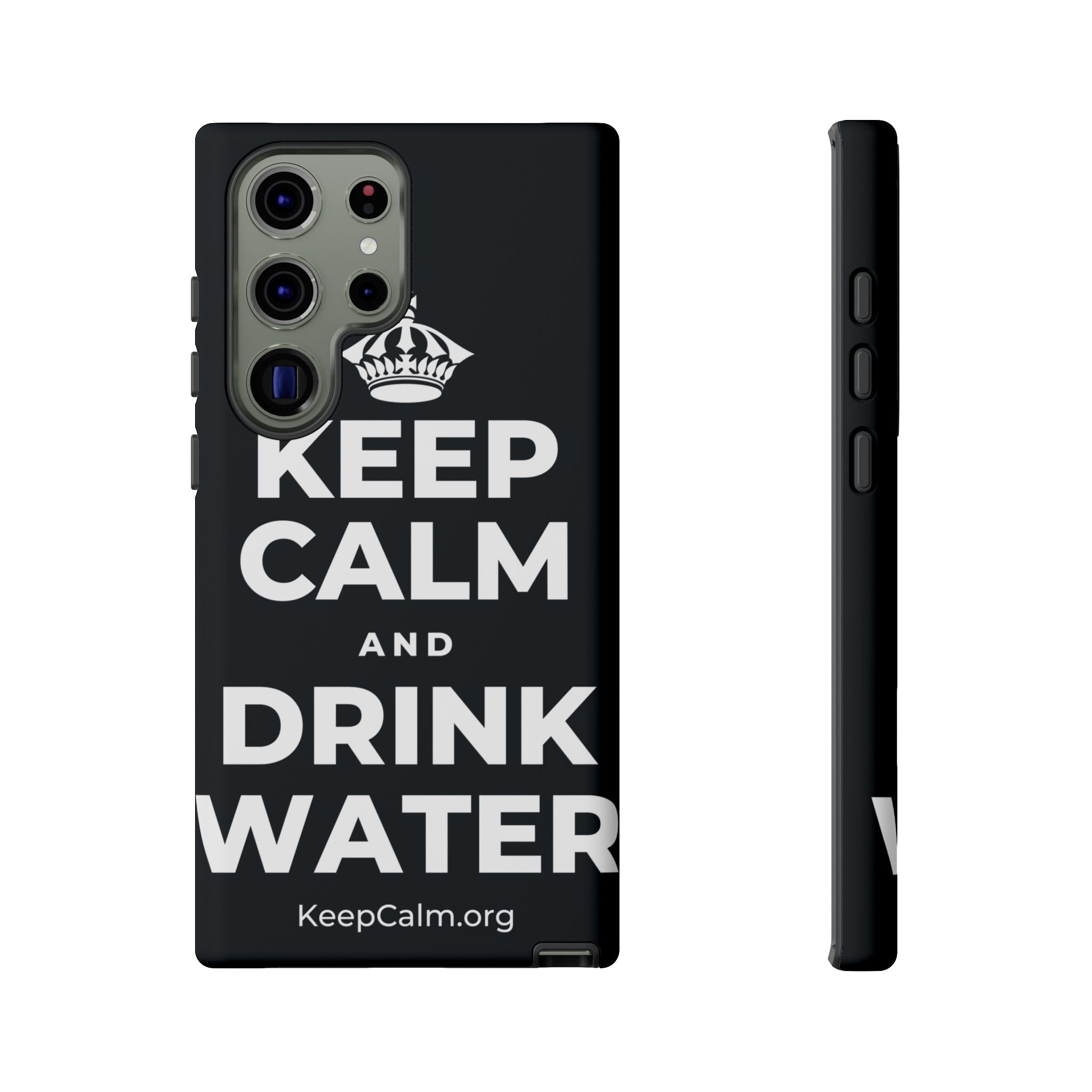 KEEP CALM AND DRINK WATER Phone Case (Dark)