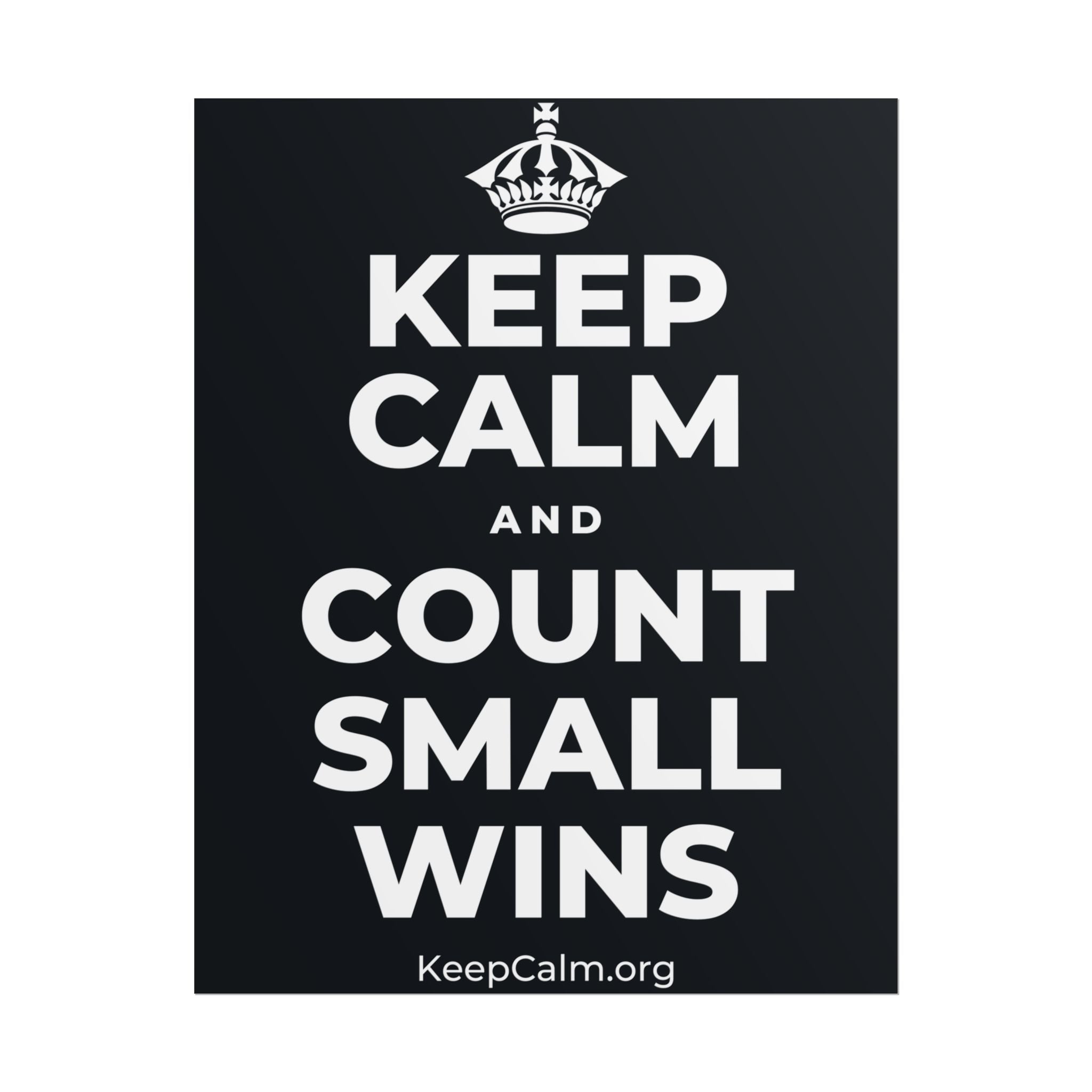 KEEP CALM AND COUNT SMALL WINS Poster (Dark)