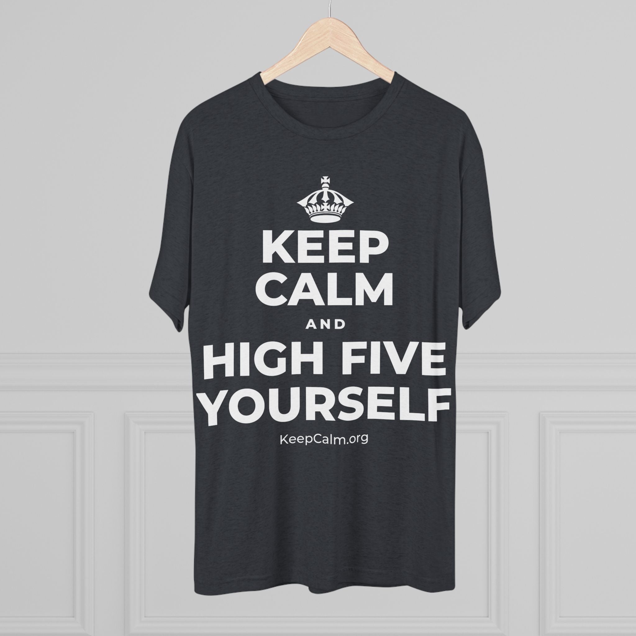 KEEP CALM AND HIGH FIVE YOURSELF Tri-Blend Tee
