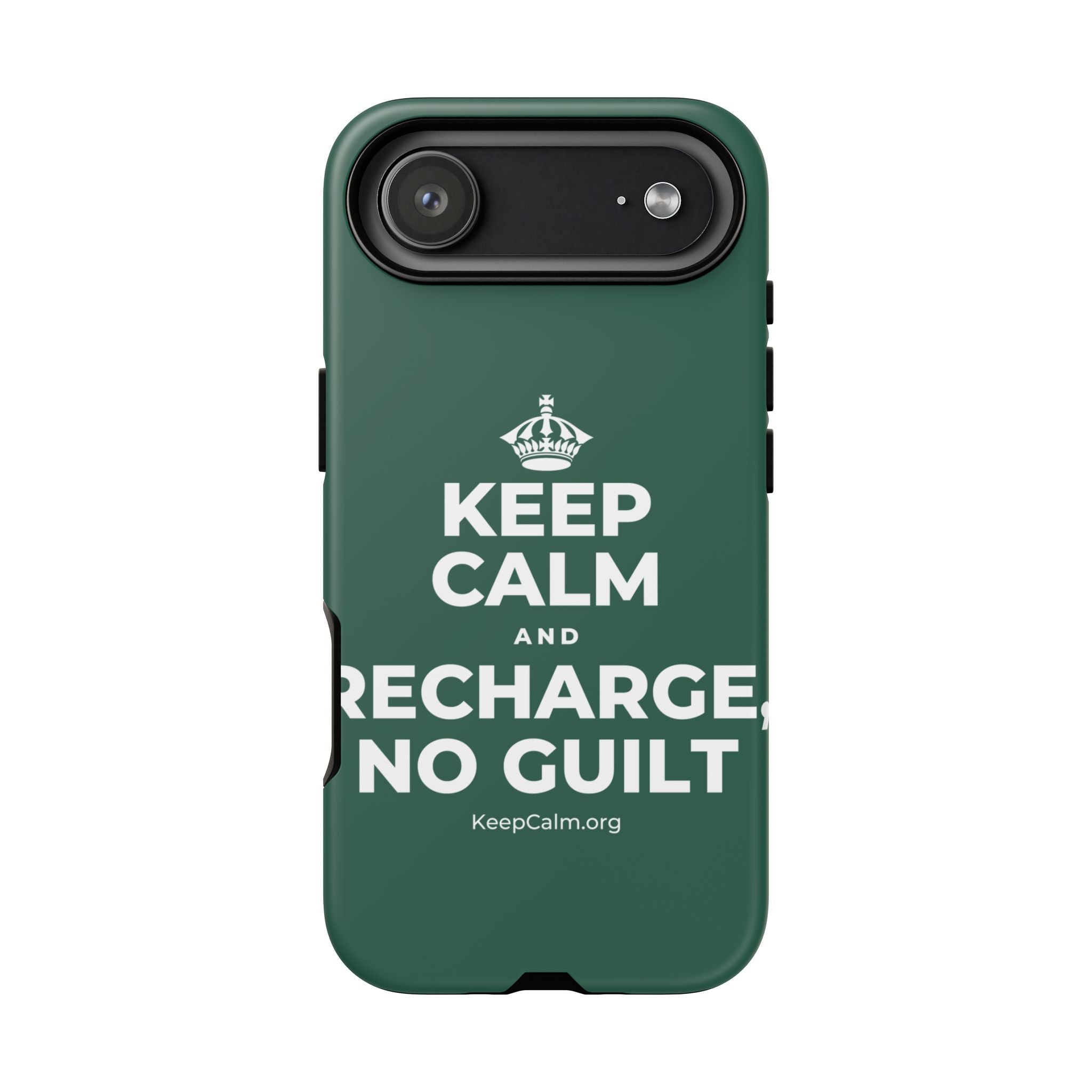 KEEP CALM AND RECHARGE, NO GUILT Phone Case