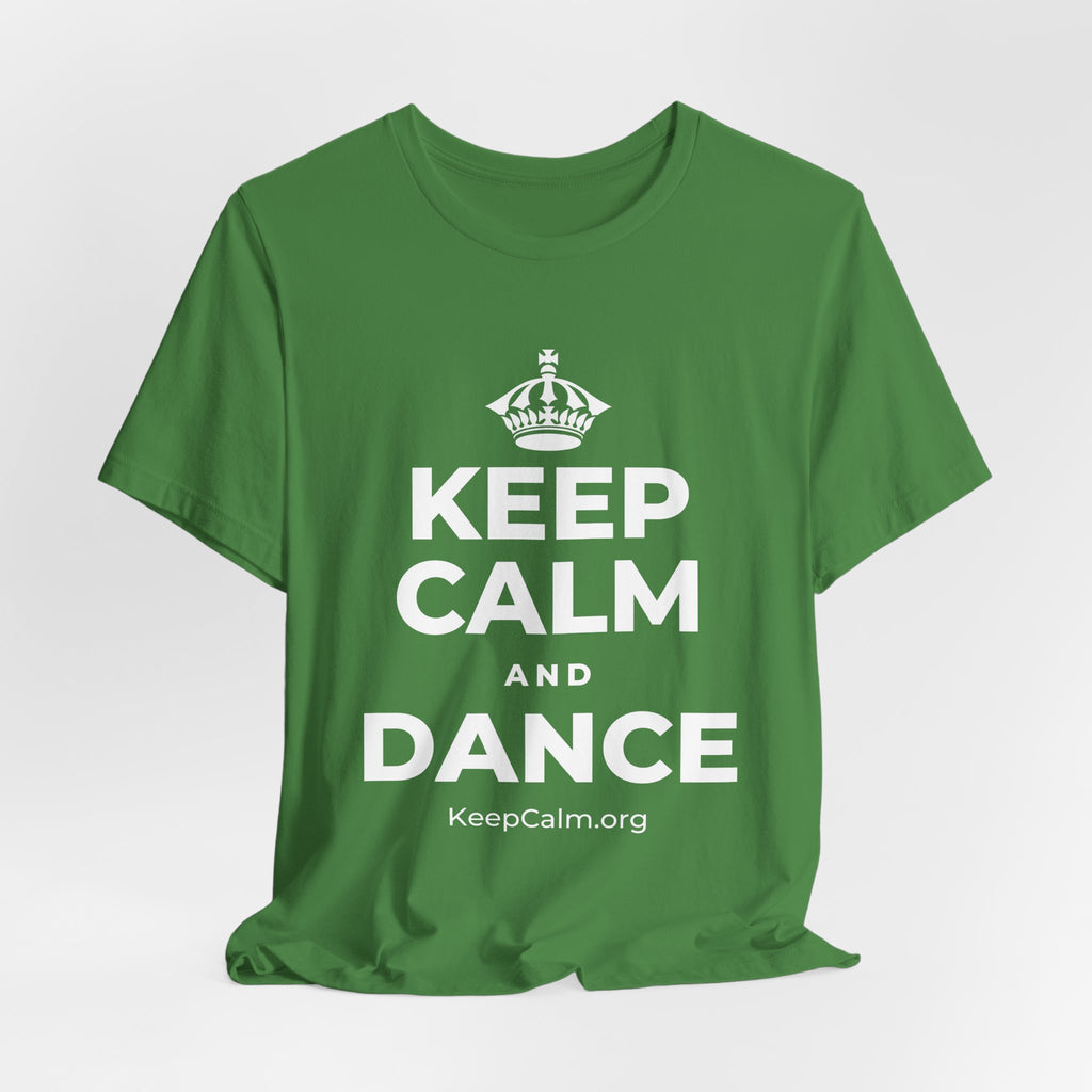 KEEP CALM AND DANCE T-Shirt (Baby Blue–Silver)