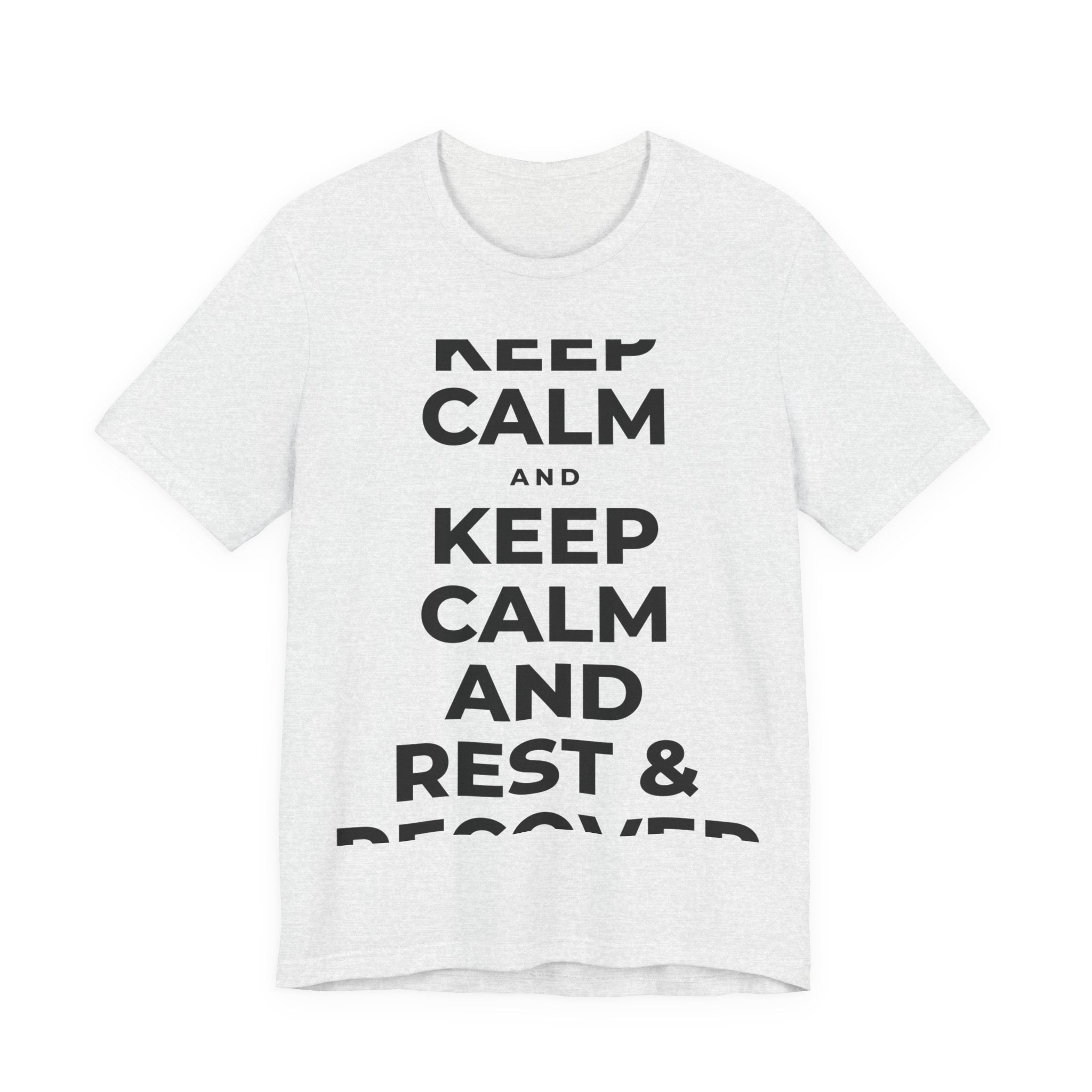 KEEP CALM AND REST & RECOVER T-Shirt (Soft Cream–Heather Mauve)