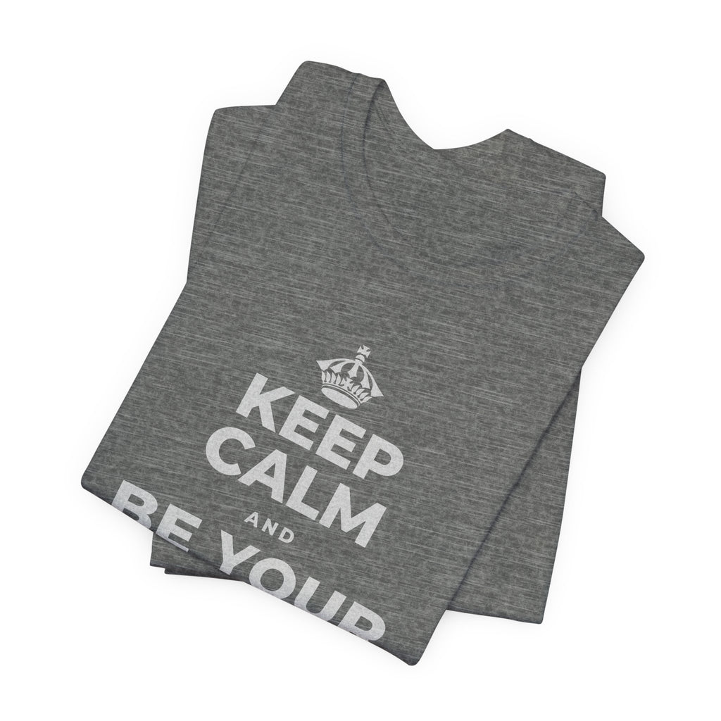 KEEP CALM AND BE YOUR OWN VALENTINE T-Shirt (Baby Blue–Silver)