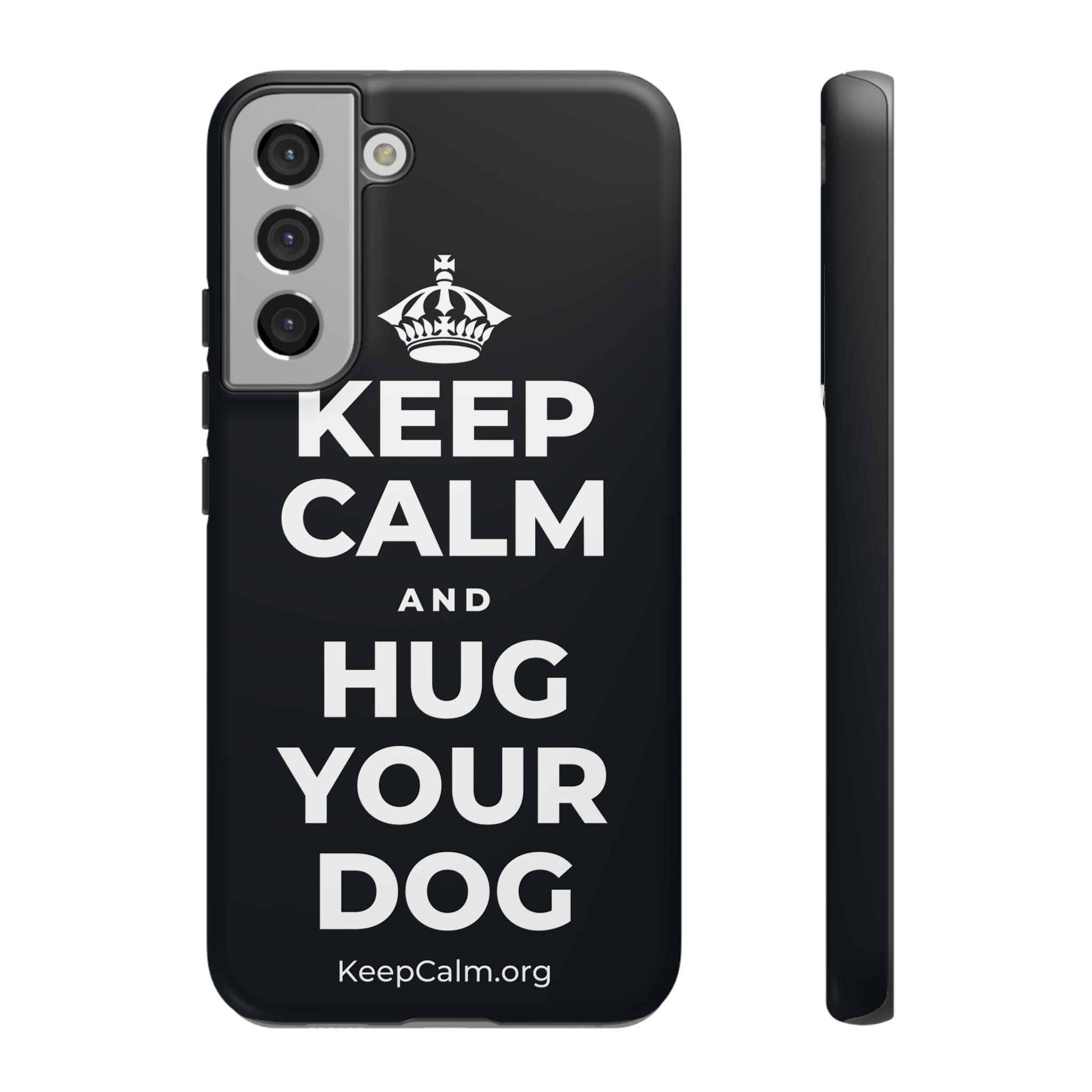 KEEP CALM AND HUG YOUR DOG Phone Case (Dark)