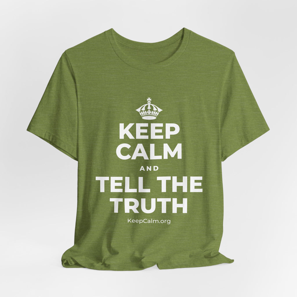 KEEP CALM AND TELL THE TRUTH T-Shirt (Baby Blue–Silver)