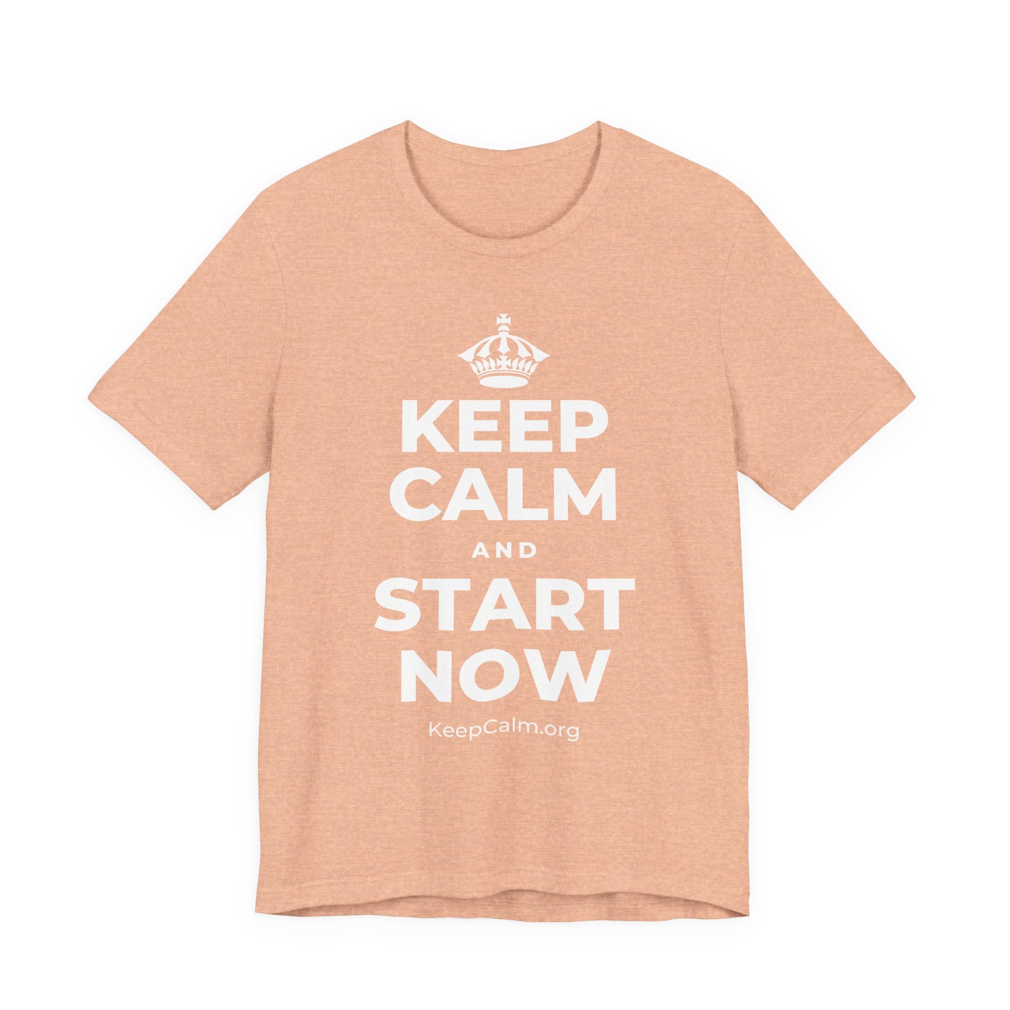 KEEP CALM AND START NOW T-Shirt (Soft Cream–Heather Mauve)