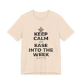 KEEP CALM AND EASE INTO THE WEEK T-Shirt (Soft Cream–Heather Mauve)