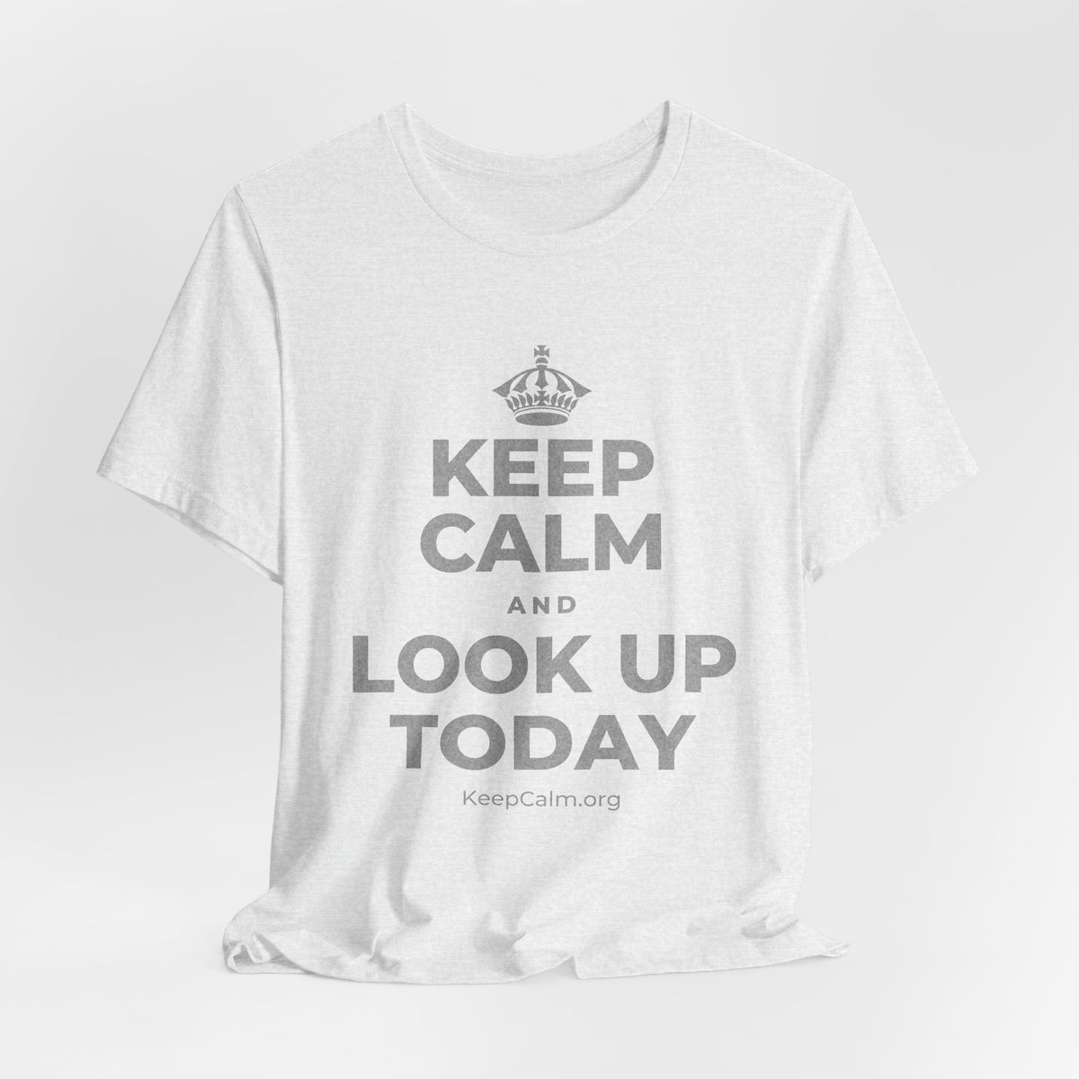 KEEP CALM AND LOOK UP TODAY T-Shirt (Soft Cream–Heather Mauve)