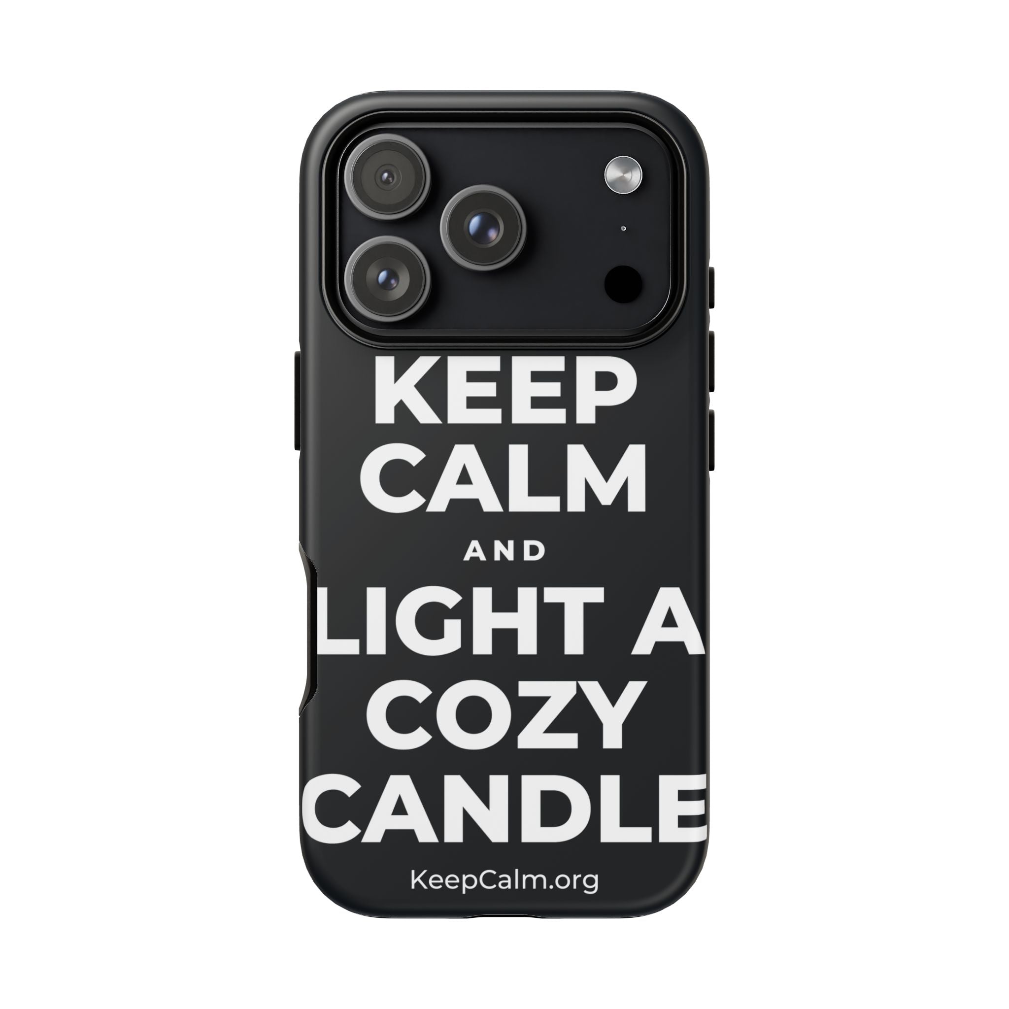 KEEP CALM AND LIGHT A COZY CANDLE Phone Case (Dark)