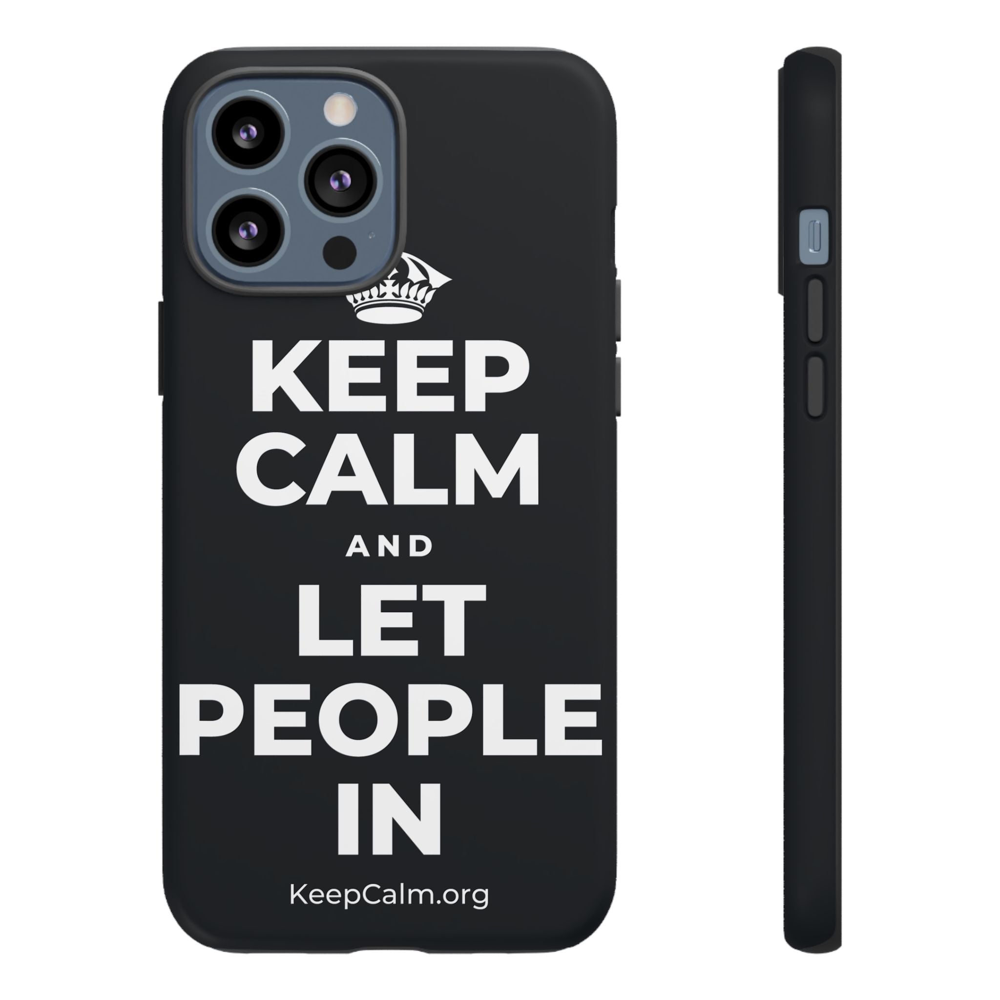 KEEP CALM AND LET PEOPLE IN Phone Case (Dark)