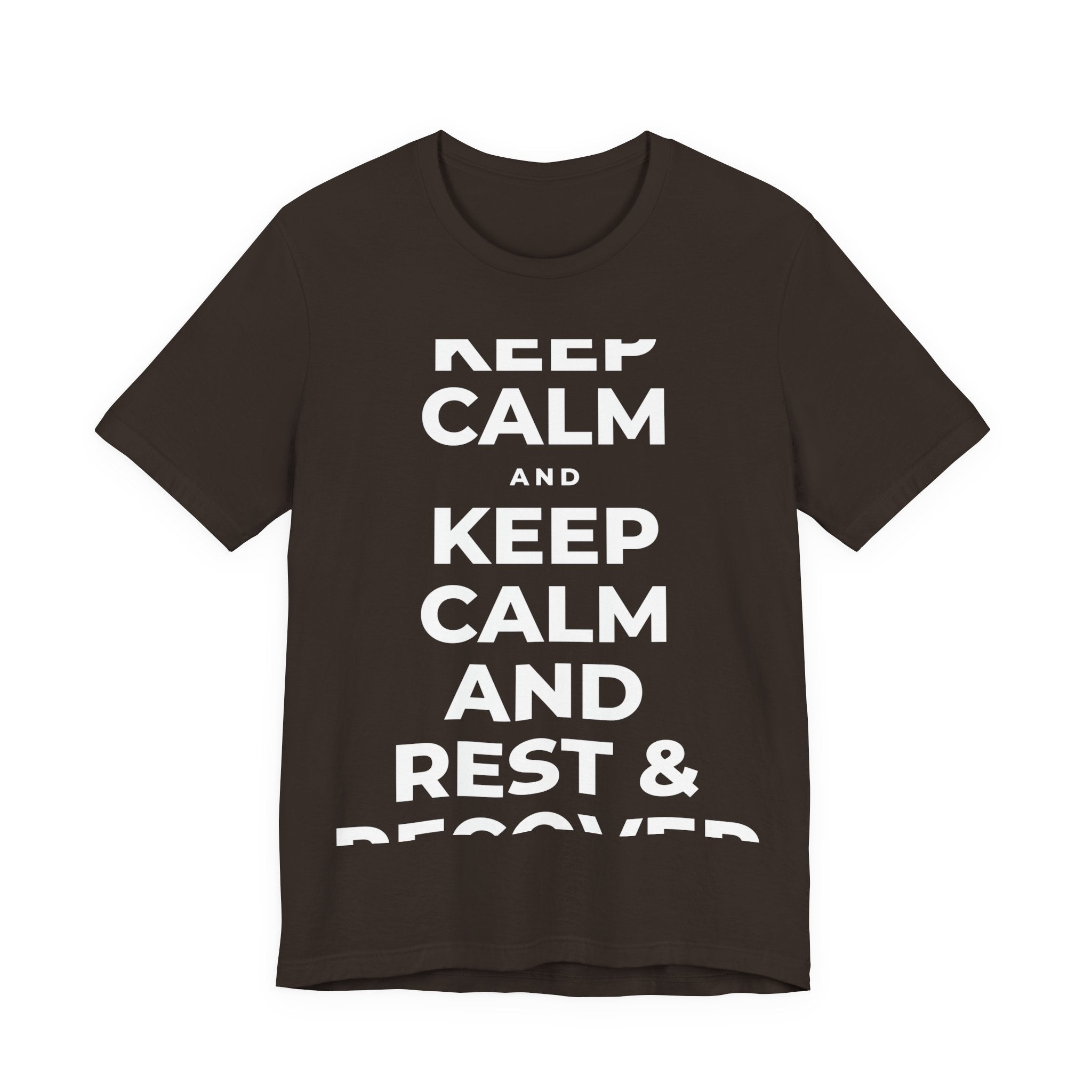 KEEP CALM AND REST & RECOVER T-Shirt (Soft Cream–Heather Mauve)
