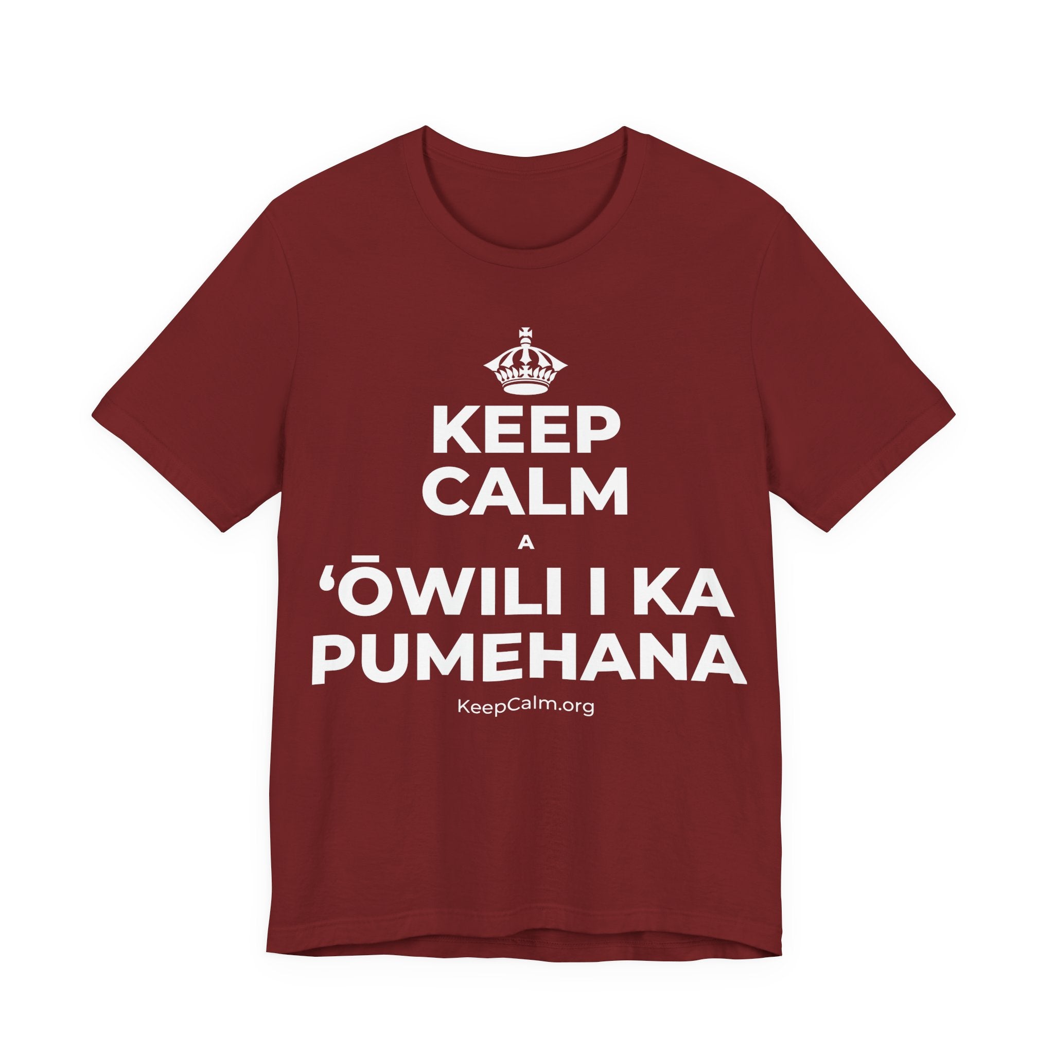 KEEP CALM A ʻŌWILI I KA PUMEHANA T-Shirt (Baby Blue–Silver)
